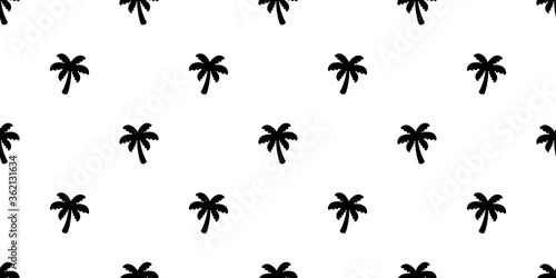 palm tree seamless pattern coconut tree vector island tropical ocean summer beach scarf isolated tile background repeat wallpaper cartoon white illustration design © CNuisin