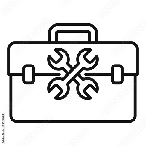 Service center tool box icon. Outline service center tool box vector icon for web design isolated on white background