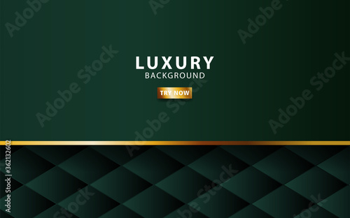 luxury premium gold and green vector background banner design with golden line.