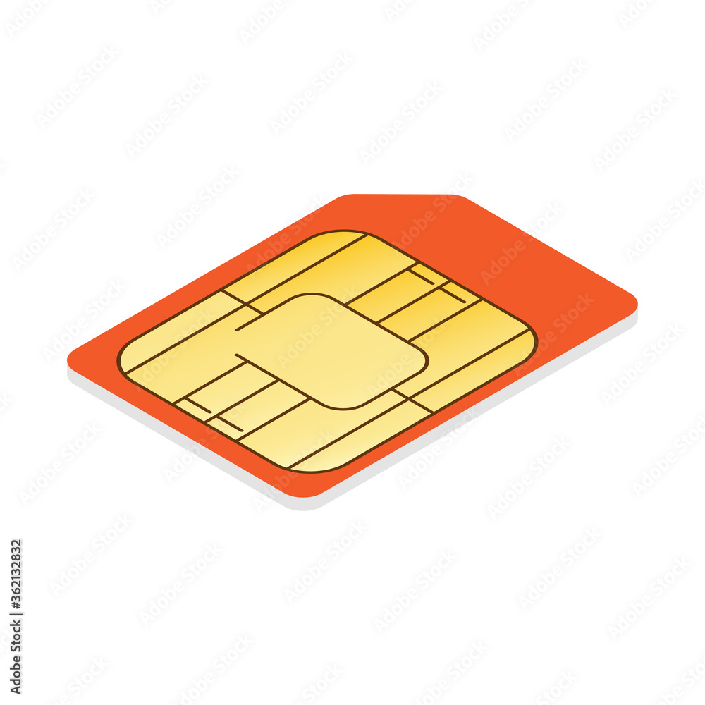 sim card chip card isolated on white background. vector illustration sim card chip card isolated on white background. vector illustration