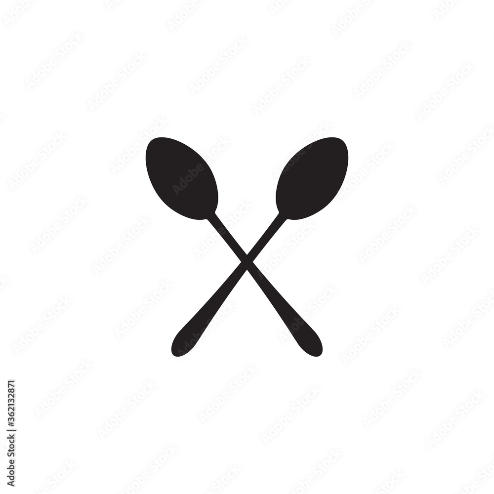 Spoon cross icon vector Spoon cross icon vector