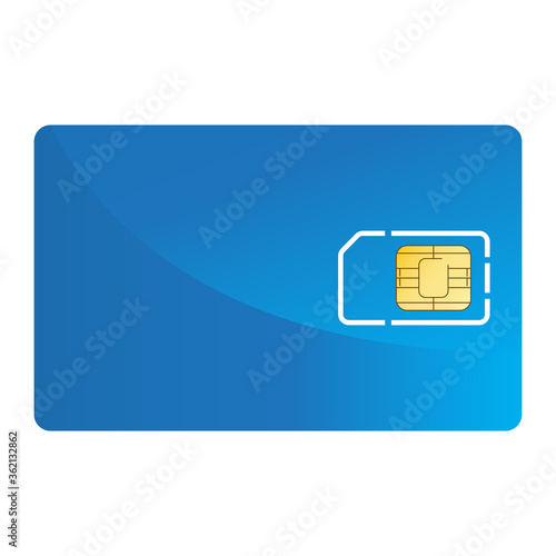 sim card chip card isolated on white background. vector illustration