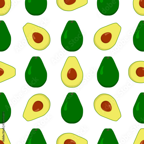Illustration on theme big colored seamless avocado