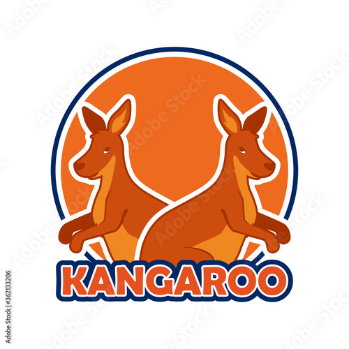 kangaroo logo isolated on white background. vector illustration