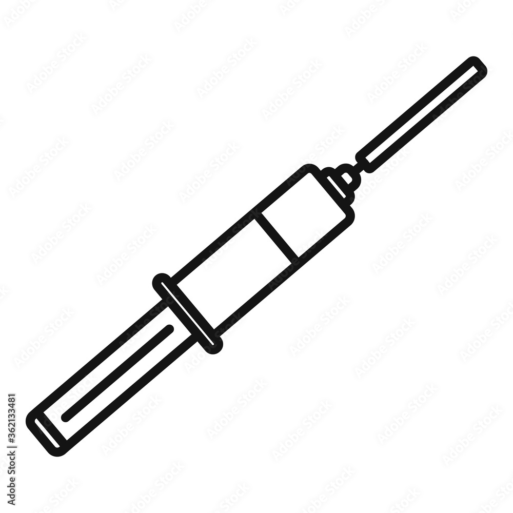 Fototapeta premium Endocrinologist syringe icon. Outline endocrinologist syringe vector icon for web design isolated on white background