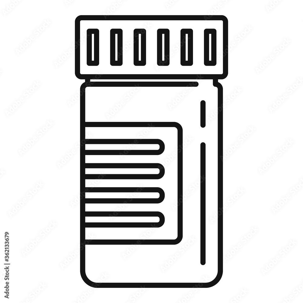 Capsule jar icon. Outline capsule jar vector icon for web design isolated on white background Capsule jar icon. Outline capsule jar vector icon for web design isolated on white background