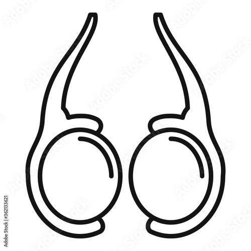 Man testies icon. Outline man testies vector icon for web design isolated on white background