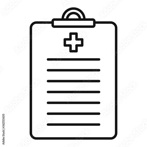 Endocrinologist patient card icon. Outline endocrinologist patient card vector icon for web design isolated on white background