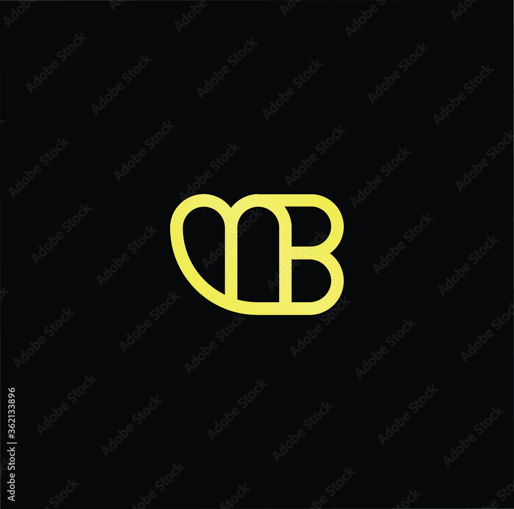 Minimal elegant monogram art logo. Outstanding professional trendy awesome artistic MB BM initial based Alphabet icon logo. Premium Business logo gold color on black background Minimal elegant monogram art logo. Outstanding professional trendy awesome artistic MB BM initial based Alphabet icon logo. Premium Business logo gold color on black background