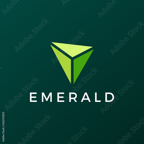 emerald gem logo vector icon illustration