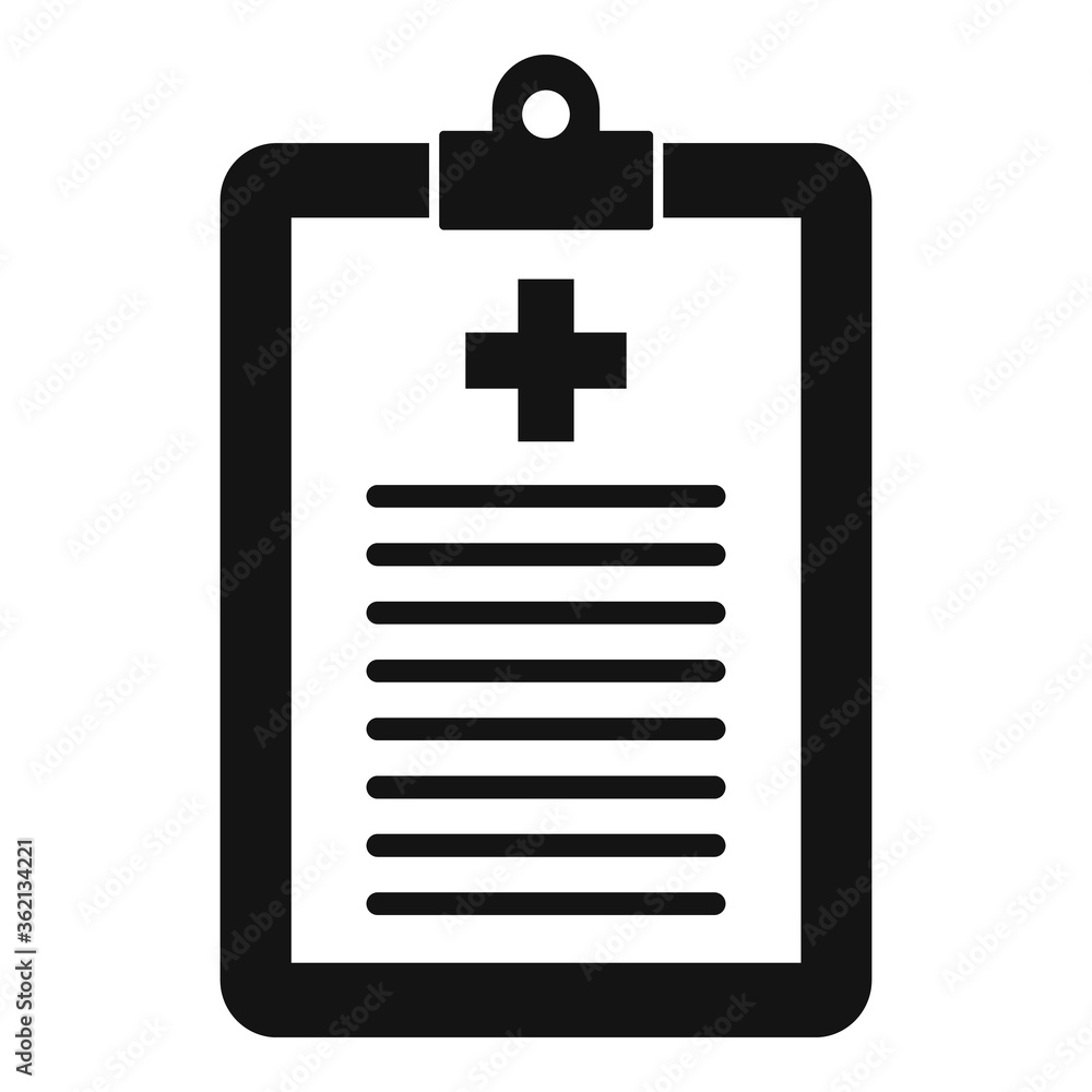 Medical patient clipboard icon. Simple illustration of medical patient clipboard vector icon for web design isolated on white background Medical patient clipboard icon. Simple illustration of medical patient clipboard vector icon for web design isolated on white background