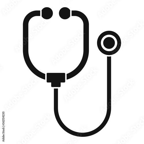 Medical stethoscope icon. Simple illustration of medical stethoscope vector icon for web design isolated on white background