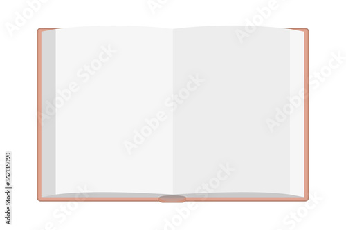 Vector illustration. Blank open book. Top view.