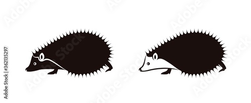 Hedgehog logo. Isolated hedgehog on white background