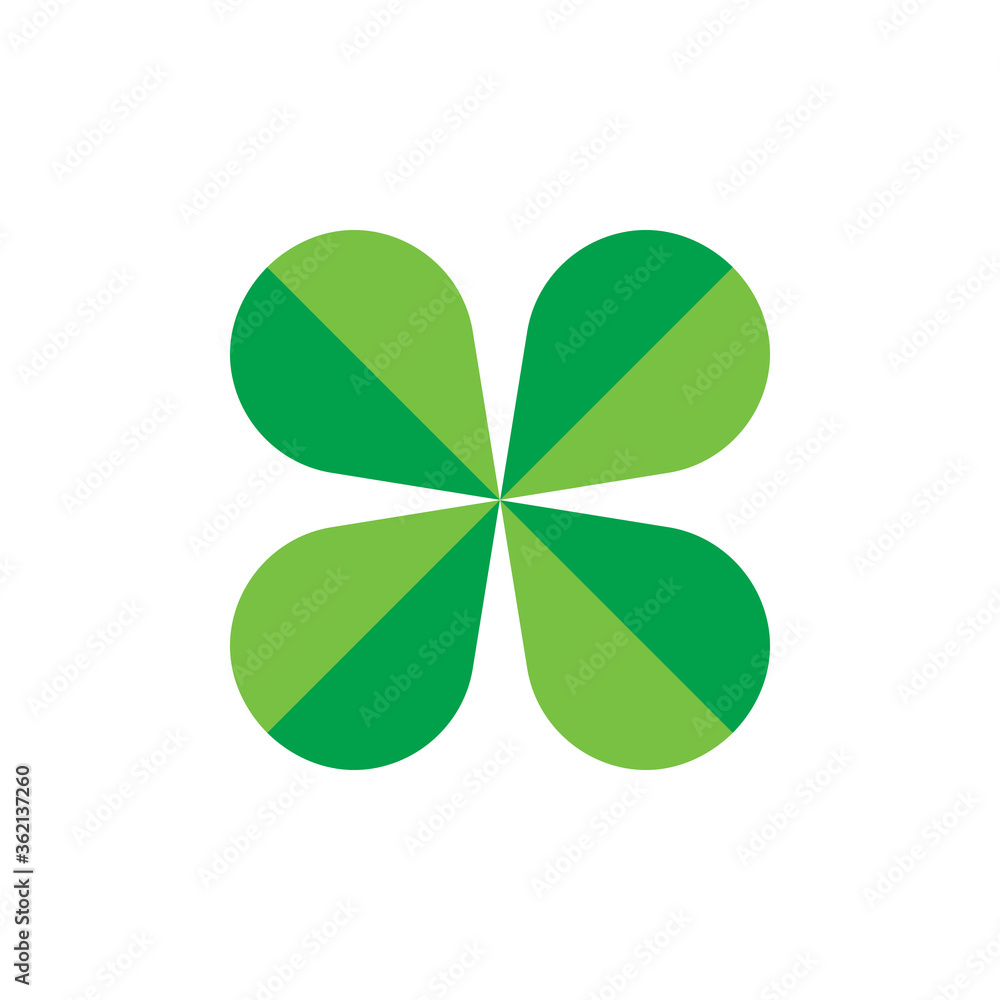 Green Clover Leaf icon Template Design Green Clover Leaf icon Template Design