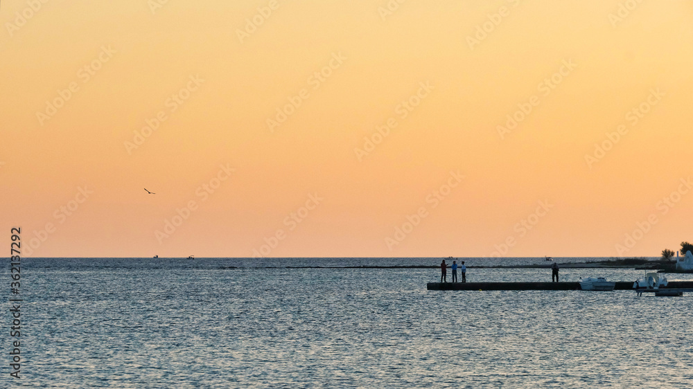 Salento seascape sunset colours sailing ship wreck