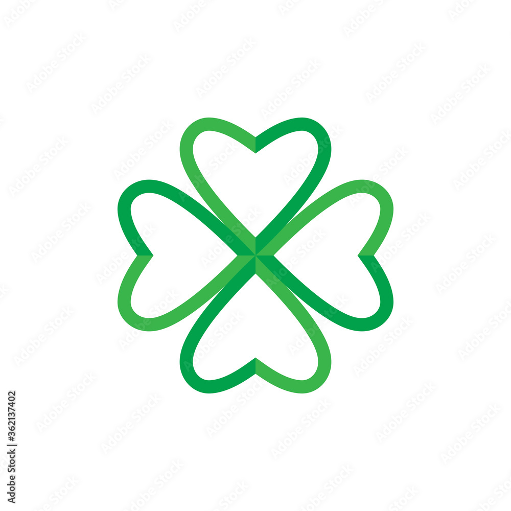 Green Clover Leaf icon Template Design Green Clover Leaf icon Template Design