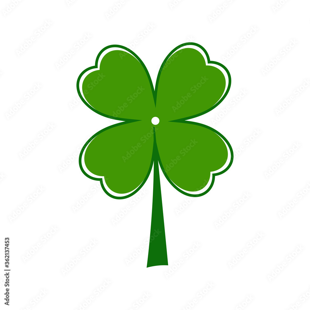 Green Clover Leaf icon Template Design Green Clover Leaf icon Template Design