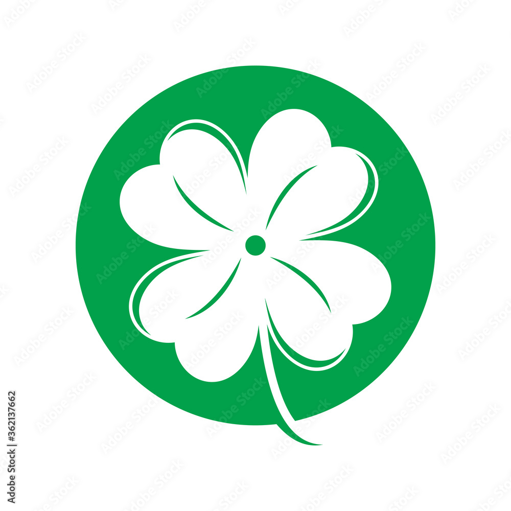 Green Clover Leaf icon Template Design