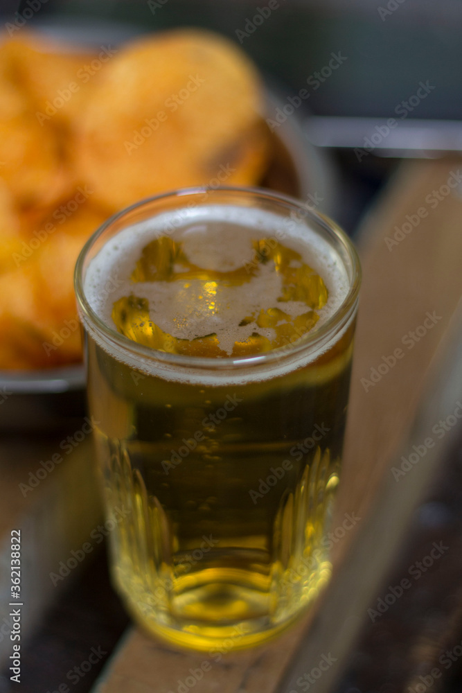 Bad food rest with beer chips and watching football after quarantine Bad food rest with beer chips and watching football after quarantine