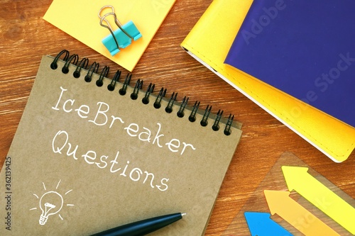 Career concept about IceBreaker Questions with inscription on the sheet.