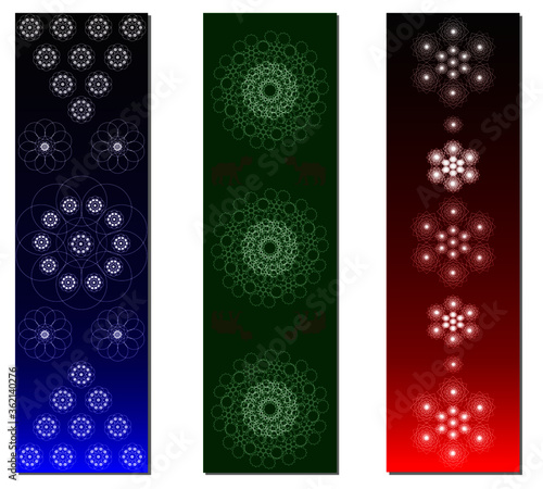 Set of rectangle bookmarks templates
