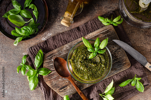 Pesto with nuts and basil