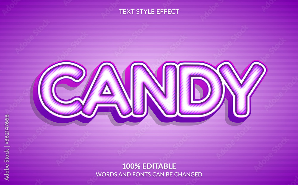 Editable Text Effect, Sweet Purple Candy Text Style Editable Text Effect, Sweet Purple Candy Text Style