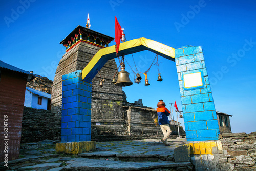 Highest Lord Shiva temple in the world Tungnath located in Rudraprayag district of Uttarakhand. photo