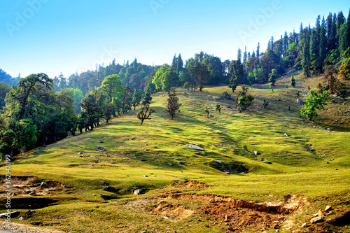 Beautiful scenic landscape of chopta / Tungnath, uttarakhand, india. photo