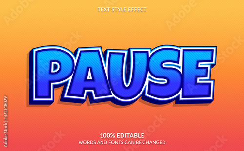 Editable Text Effect, Pause, Video Game Text Style