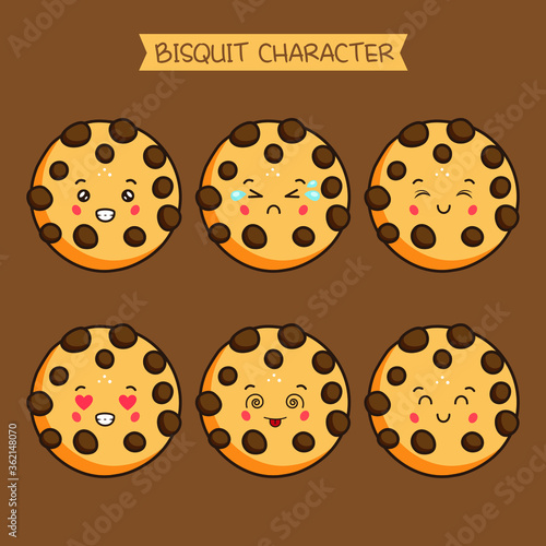Cute Bisquit Characters With Various Expression