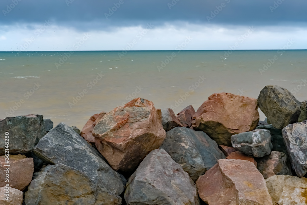 Storm clouds over the sea off the coast of Happisburgh in Norfolk Storm clouds over the sea off the coast of Happisburgh in Norfolk
