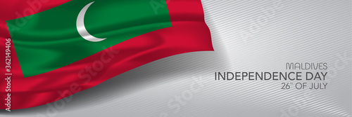 Maldives independence day vector banner, greeting card
