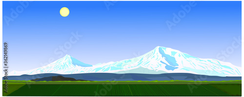 Mountain Ararat, Armenia. vector illustration. photo