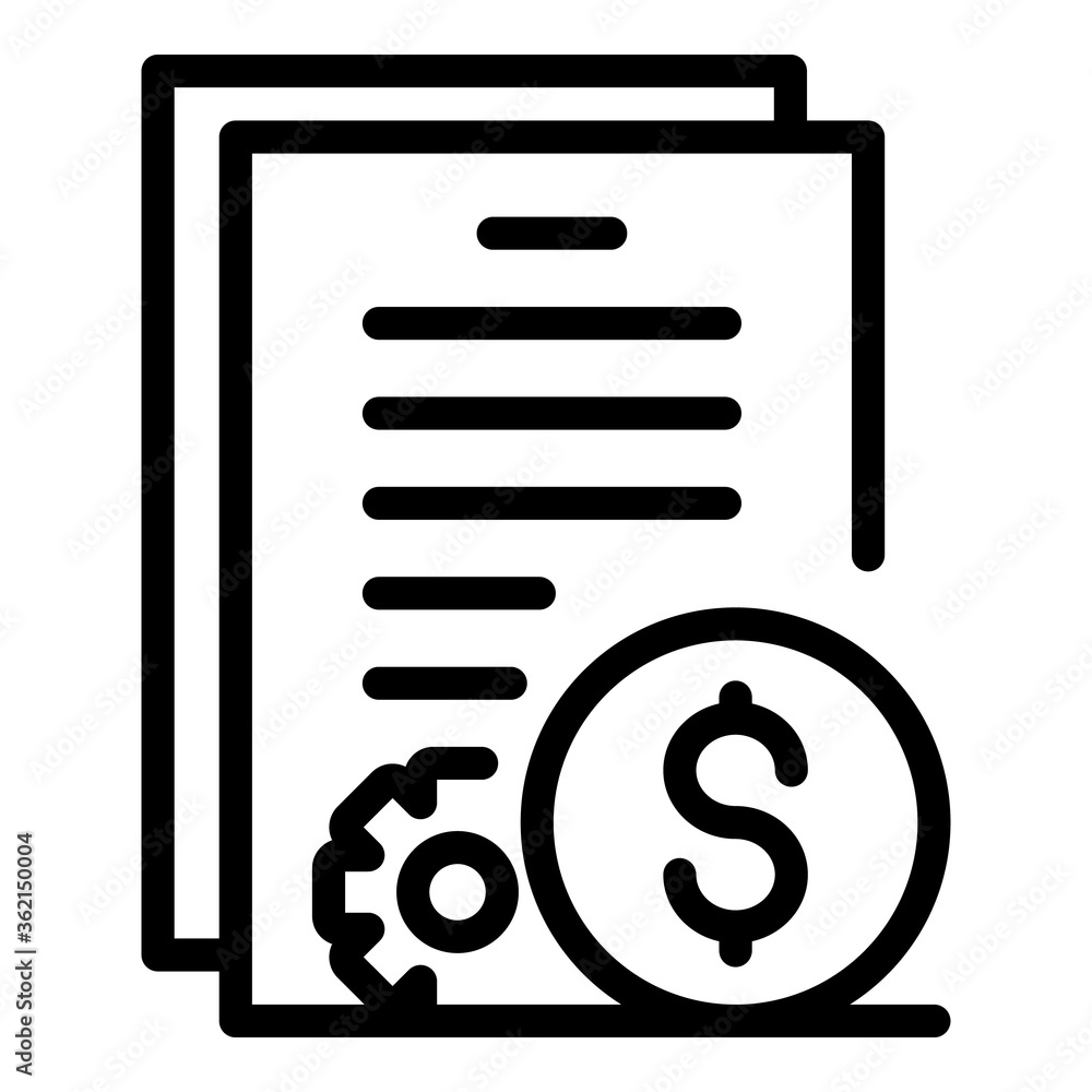 Money papers icon. Outline money papers vector icon for web design isolated on white background Money papers icon. Outline money papers vector icon for web design isolated on white background