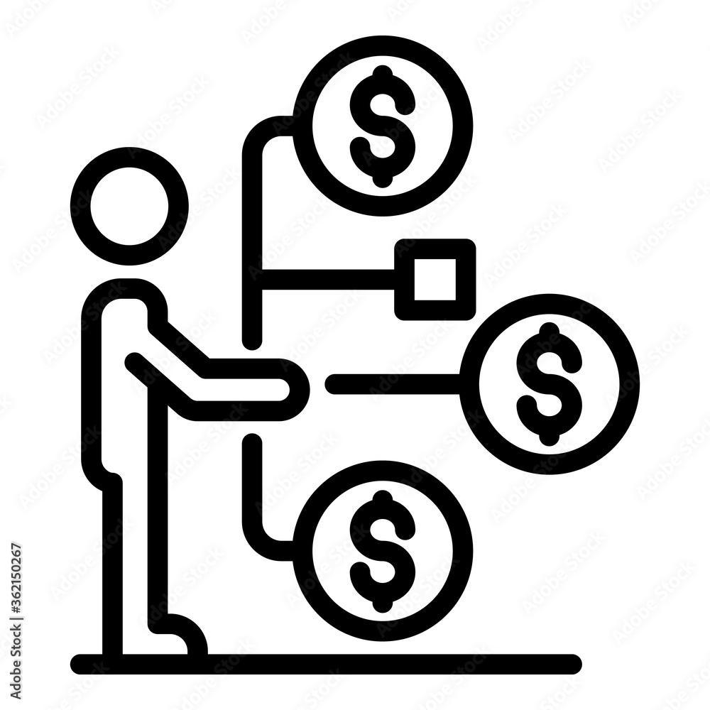 Broker new scheme icon. Outline broker new scheme vector icon for web design isolated on white background Broker new scheme icon. Outline broker new scheme vector icon for web design isolated on white background
