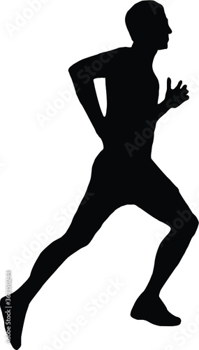 Running silhouette. Silhouette runner on sprint man