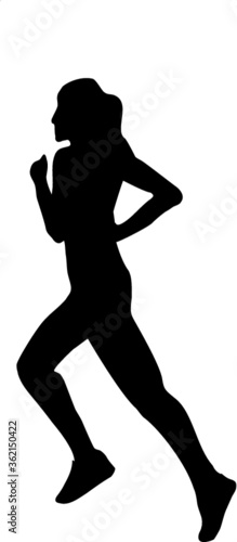 Running, jogging woman silhouette