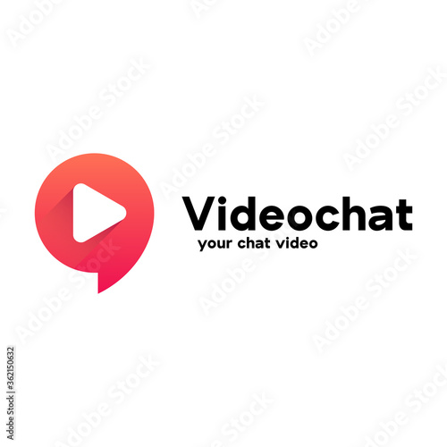 Play Chat Logo Template Design Vector, Emblem, Design Concept, Creative Symbol, Icon