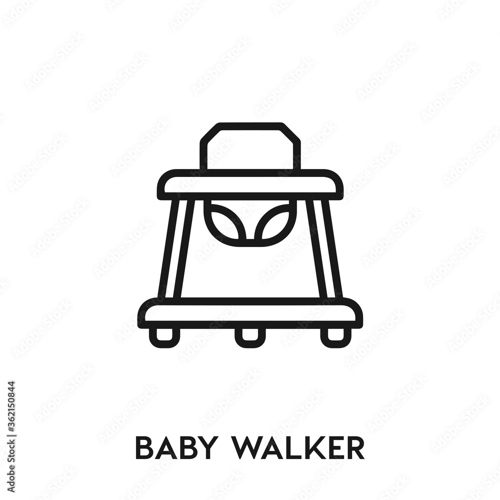 baby walker vector icon. baby walker sign symbol. Modern simple icon element for your design