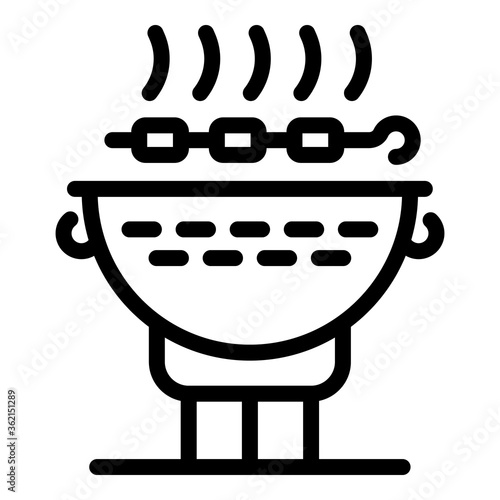 Cooking brazier icon. Outline cooking brazier vector icon for web design isolated on white background