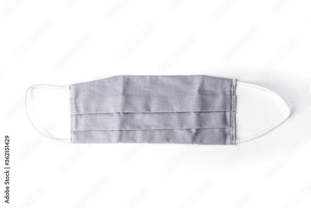 Gray medical protective mask isolated on white background. Gray medical protective mask isolated on white background.