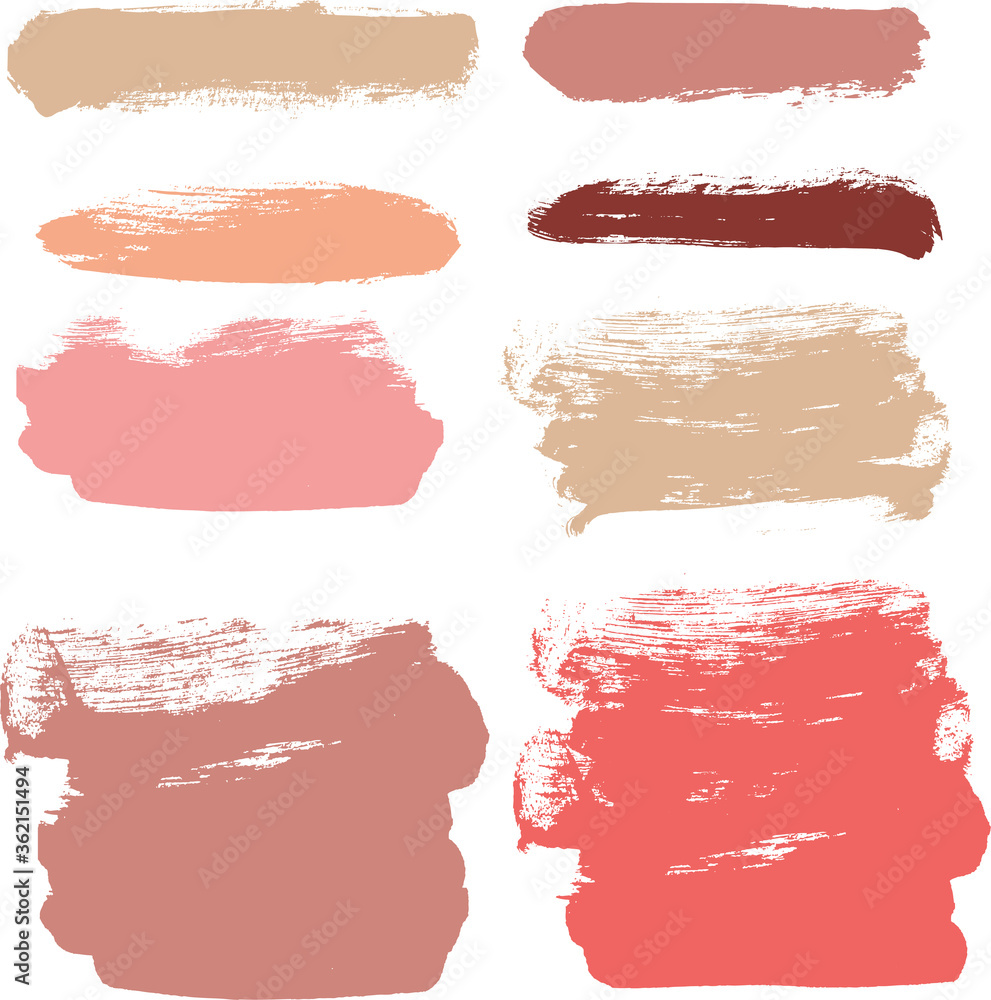 Makeup strokes, Set of lipstick swatches, Beauty and cosmetic nude, pink and red brush smudges vector background. smear make up lines collection, liquid make up texture isolated on white. Makeup strokes, Set of lipstick swatches, Beauty and cosmetic nude, pink and red brush smudges vector background. smear make up lines collection, liquid make up texture isolated on white.