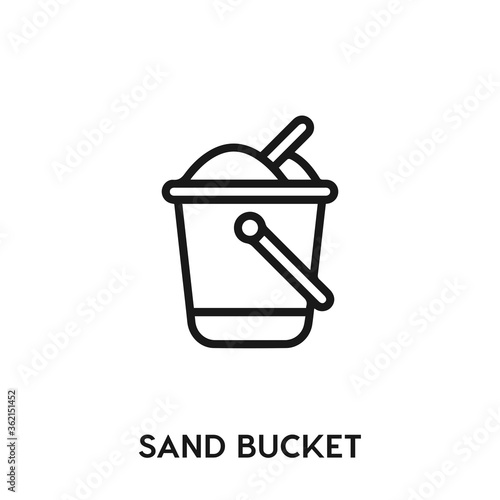 sand bucket vector icon. sand bucket sign symbol. Modern simple icon element for your design