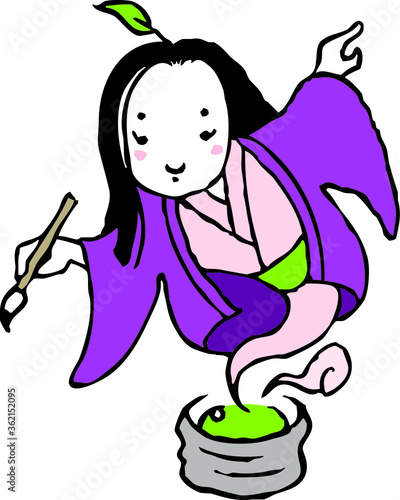 お茶と筆のの妖精