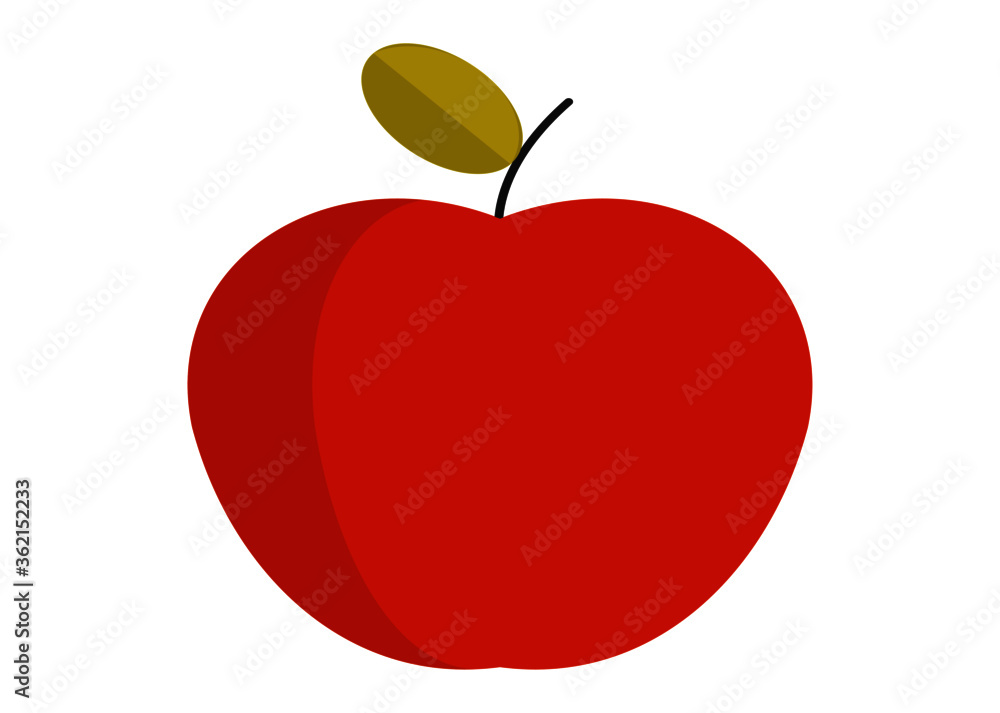 Red apple with green leaf and branch vector illustration Red apple with green leaf and branch vector illustration
