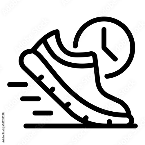 Running foot icon. Outline running foot vector icon for web design isolated on white background