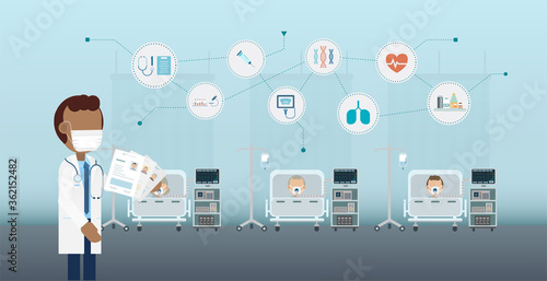 Medical service concept with medical icons