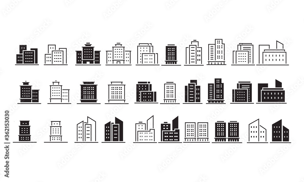 Buildings line icon